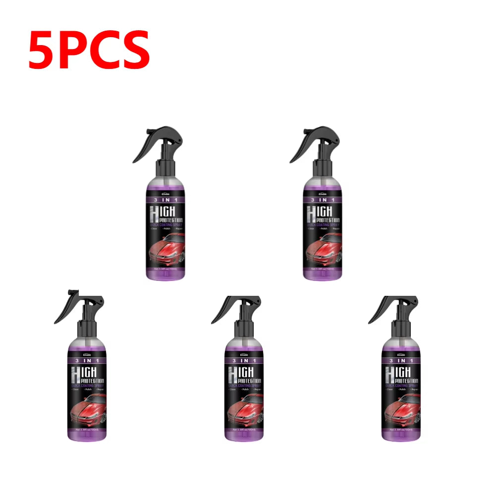 3 in 1 High Protection Quick Ceramic Coating Nano Spray Car Coating Wax Polishing Spray Plastic Refresh Fast Fine Scratch Repair