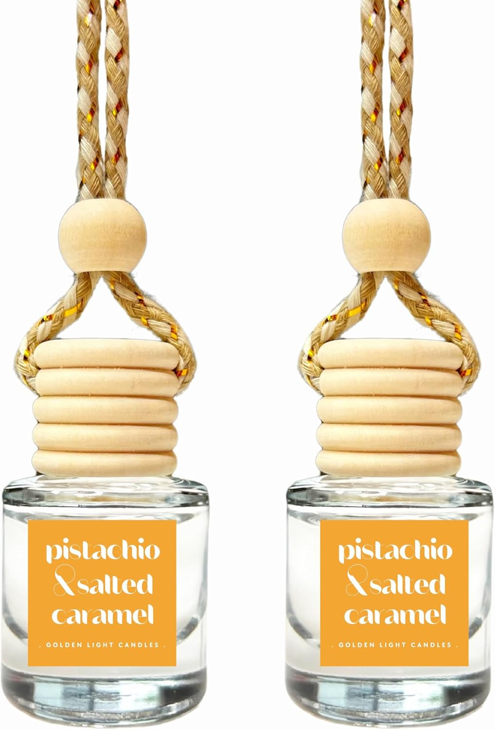 Car Air Freshener Hanging (Pack of 2) | Pistachio and Salted Caramel Car Scent | Cute Car Fragance Oil Diffuser | Car Fresheners for Women and Men | Made in USA | Buy 2+ and save 33%*