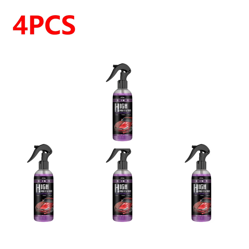 3 in 1 High Protection Quick Ceramic Coating Nano Spray Car Coating Wax Polishing Spray Plastic Refresh Fast Fine Scratch Repair