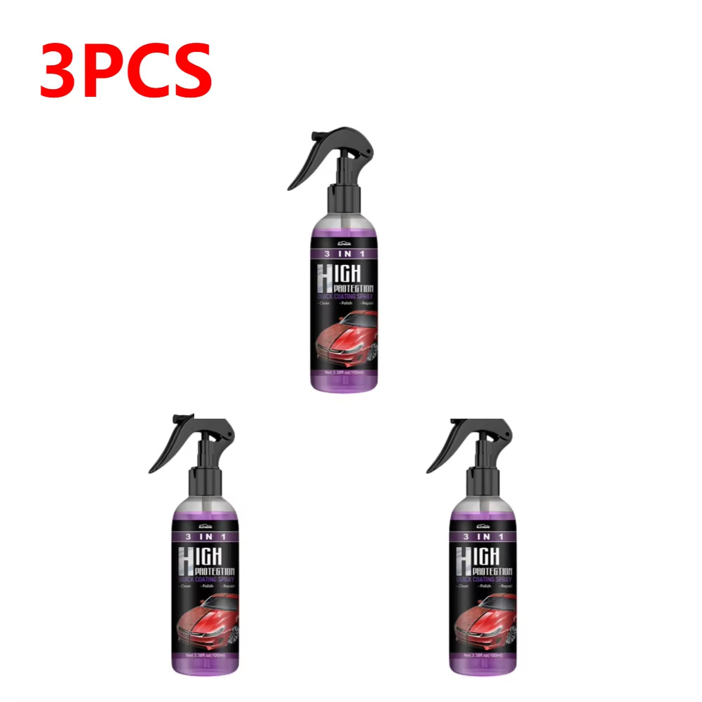 3 in 1 High Protection Quick Ceramic Coating Nano Spray Car Coating Wax Polishing Spray Plastic Refresh Fast Fine Scratch Repair