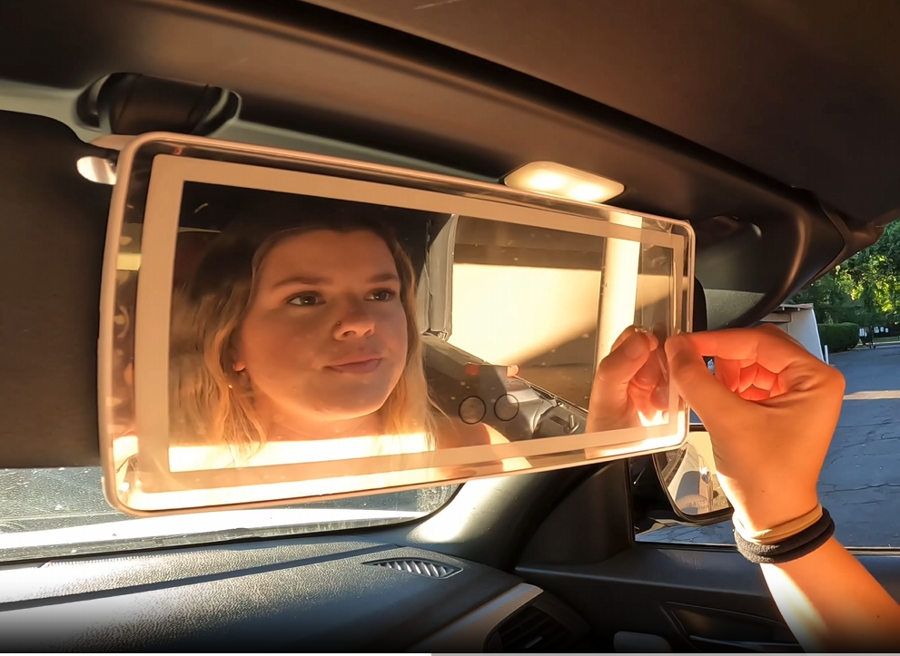 GlowView™ Ultra-Thin Touch Screen Car Vanity Mirror