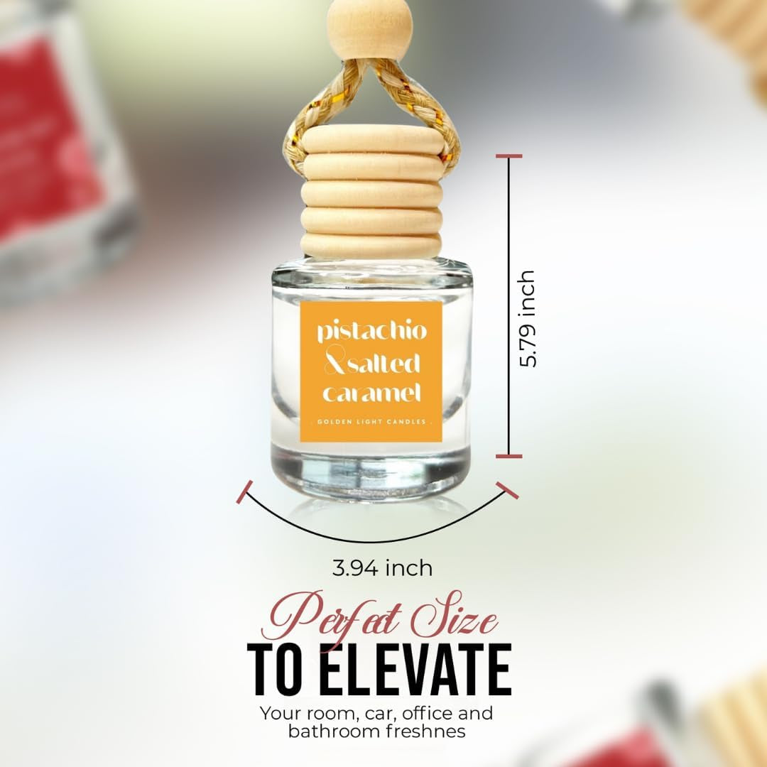 Car Air Freshener Hanging (Pack of 2) | Pistachio and Salted Caramel Car Scent | Cute Car Fragance Oil Diffuser | Car Fresheners for Women and Men | Made in USA | Buy 2+ and save 33%*