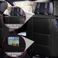 PU Leather Universal Car Seat Cover Cushion Protection Cushion Anti-Scratch Suitable for Sedan SUV Pickup Truck Seat Four Season
