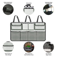 Car Trunk Organizer, Backseat Hanging Organizer with 8 Large Storage Bag Super Capacity -Trunk Organizer for Suv,Truck,Van -Your Space Saving Expert