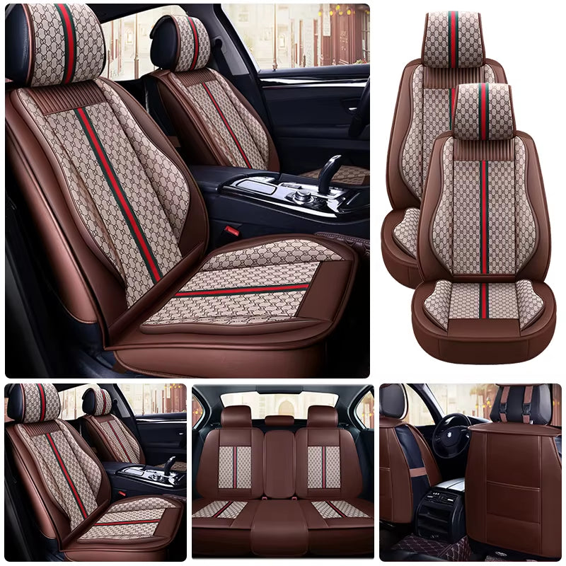 PU Leather Universal Car Seat Cover Cushion Protection Cushion Anti-Scratch Suitable for Sedan SUV Pickup Truck Seat Four Season