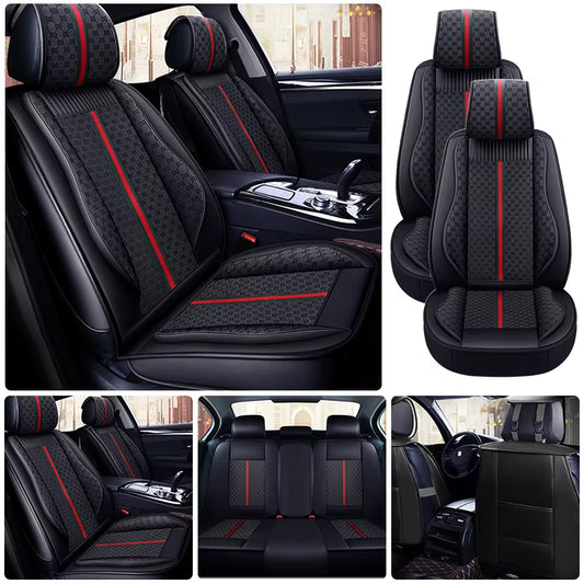 PU Leather Universal Car Seat Cover Cushion Protection Cushion Anti-Scratch Suitable for Sedan SUV Pickup Truck Seat Four Season