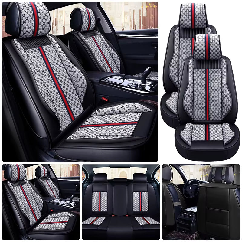 PU Leather Universal Car Seat Cover Cushion Protection Cushion Anti-Scratch Suitable for Sedan SUV Pickup Truck Seat Four Season