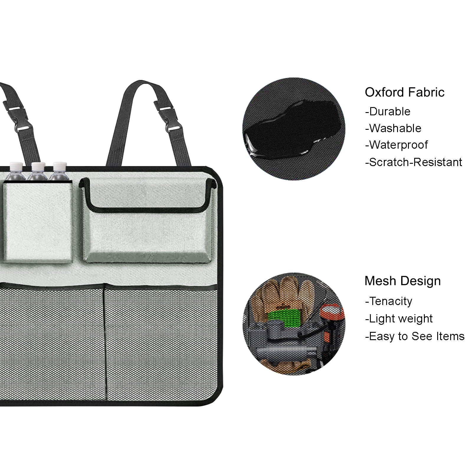 Car Trunk Organizer, Backseat Hanging Organizer with 8 Large Storage Bag Super Capacity -Trunk Organizer for Suv,Truck,Van -Your Space Saving Expert