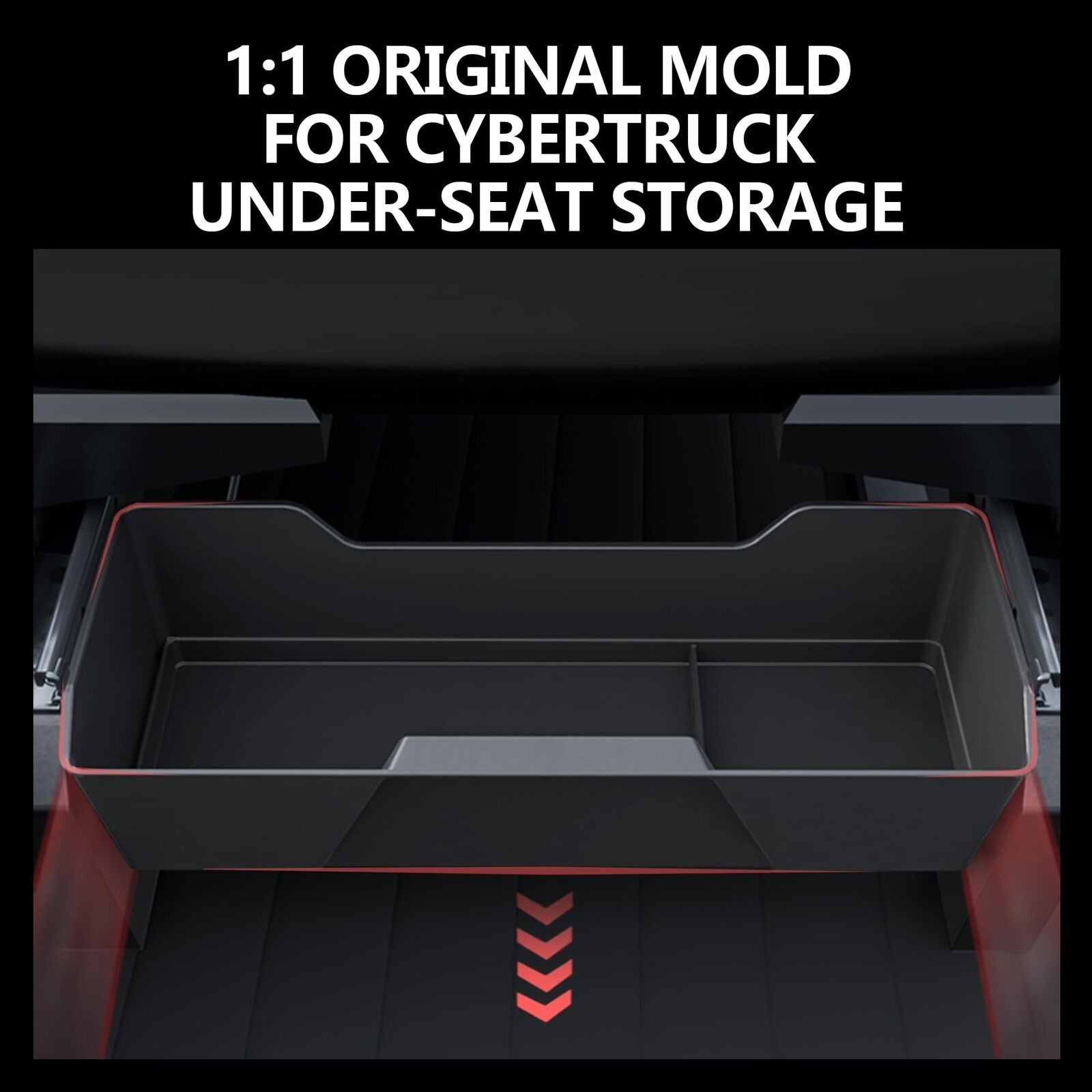 Front under Seat Storage Box for Tesla Cybertruck Accessories 2024 2025, Hidd...