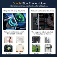 15W Car Electric Suction Cup Magnetic Wireless Charger Phone Holder, Air Vacuum Suction Phone Mount for Mirror and Gym, Compatible with Iphone 12/13/14/15/16 Series, Black
