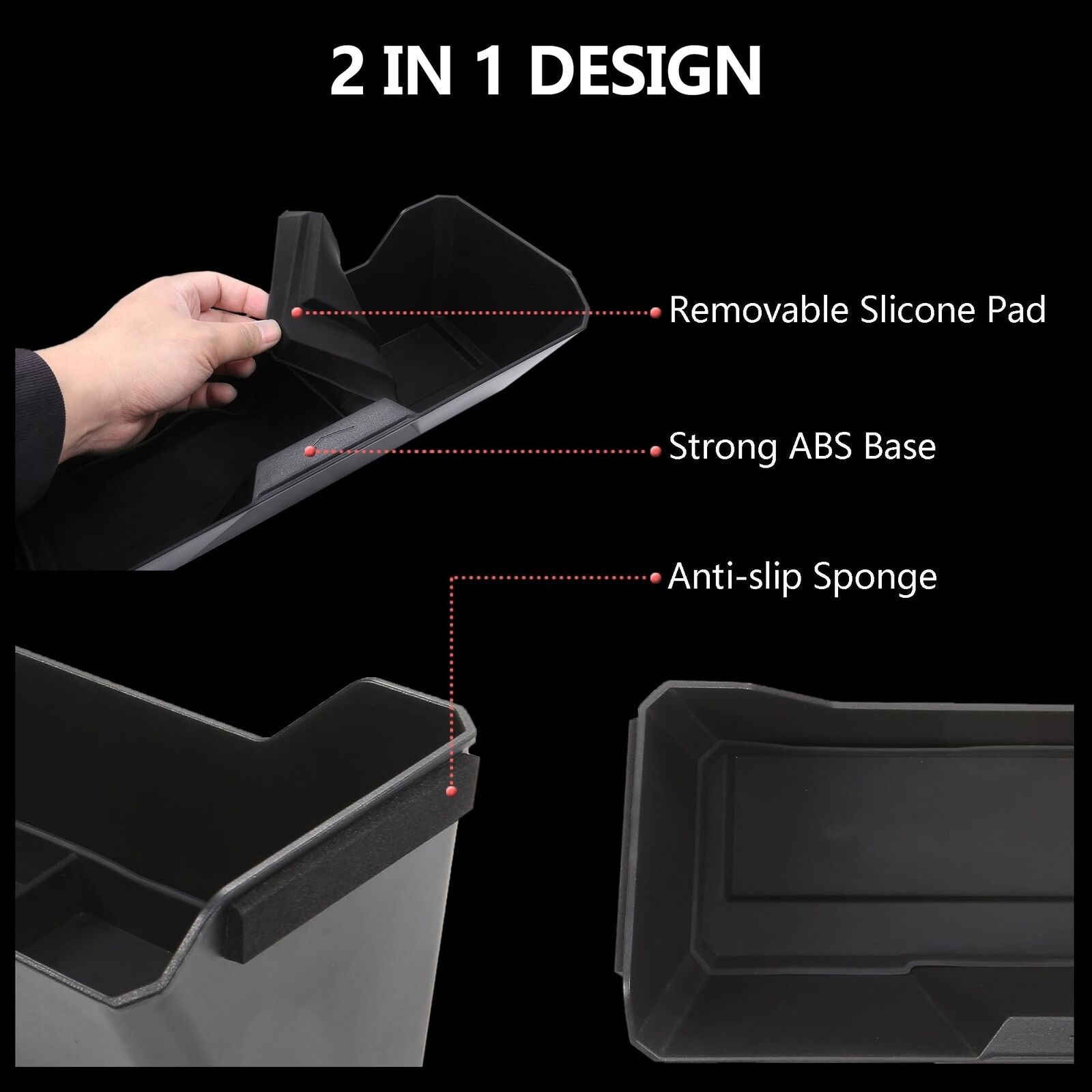 Front under Seat Storage Box for Tesla Cybertruck Accessories 2024 2025, Hidd...