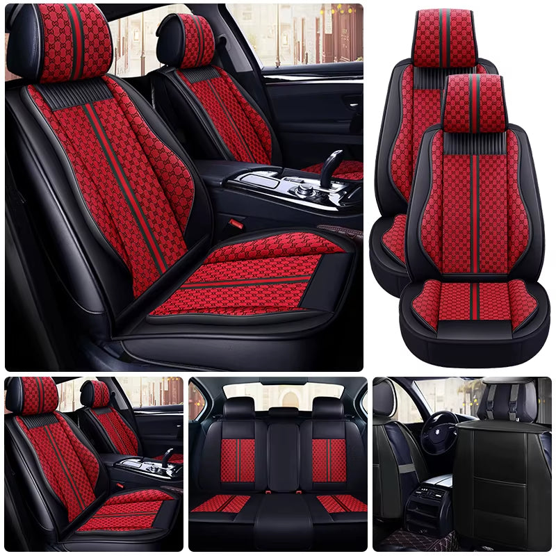 PU Leather Universal Car Seat Cover Cushion Protection Cushion Anti-Scratch Suitable for Sedan SUV Pickup Truck Seat Four Season