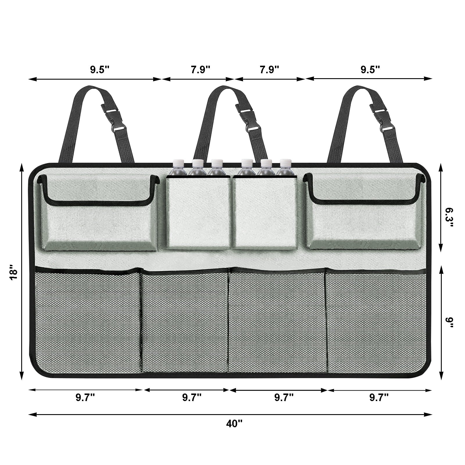 Car Trunk Organizer, Backseat Hanging Organizer with 8 Large Storage Bag Super Capacity -Trunk Organizer for Suv,Truck,Van -Your Space Saving Expert