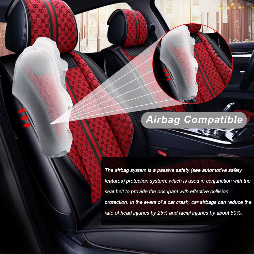 PU Leather Universal Car Seat Cover Cushion Protection Cushion Anti-Scratch Suitable for Sedan SUV Pickup Truck Seat Four Season